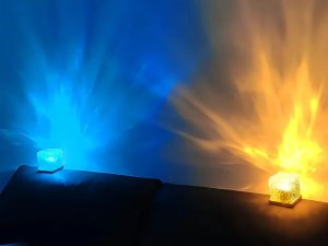 Lampa stołowa Verk Lampka kryształ RGB z pilotem USB nastrojowa dekoracyjna kostka nocna 10