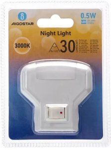 Lampka wtykowa do gniazdka Aigostar  Nocna LED z wyłącznikiem 0.5W 3000K 30lm Aigostar 5
