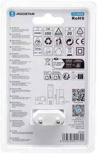 Lampka wtykowa do gniazdka Aigostar  Nocna LED z wyłącznikiem 0.8W 3000K 50lm wykrywanie światła model 346047052 6