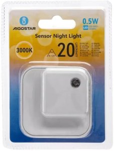 Lampka wtykowa do gniazdka Aigostar  Nocna LED 0,5W 3000K 20lm IP20 z wykrywaniem światła Aigostar 5