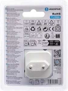 Lampka wtykowa do gniazdka Aigostar  Nocna LED 0,5W 3000K 20lm IP20 z wykrywaniem światła Aigostar 6