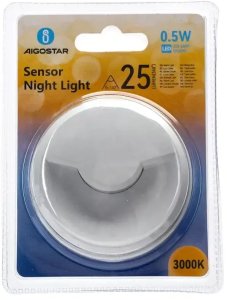 Lampka wtykowa do gniazdka Aigostar  Nocna LED z wyłącznikiem i czujnikiem nocy 0.5W 3000K 25lm IP20 Aigostar 5