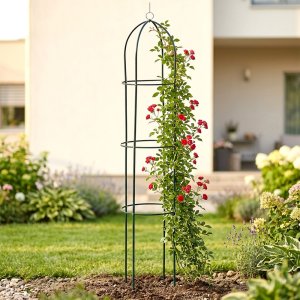 Vilde Pergola ogrodowa obelisk metalowa zielona 36x36x194 cm (5900670122215) 2