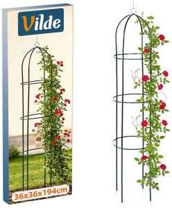 Vilde Pergola ogrodowa obelisk metalowa zielona 36x36x194 cm (5900670122215) 9