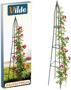 Vilde Pergola ogrodowa obelisk metalowa zielona 33x32x190 cm (5900670122222) 9