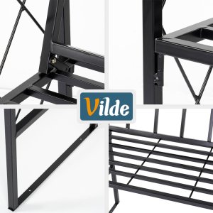 Vilde Pergola ogrodowa z ławką metalowa czarna 115x50x210 cm (5900670122239) 4