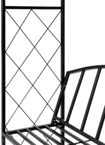 Vilde Pergola ogrodowa z ławką metalowa czarna 115x50x210 cm (5900670122239) 7