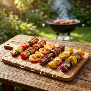 BBQ Szpikulce do szaszłyków stalowe 40 cm 6 szt. (5900670117761) 6