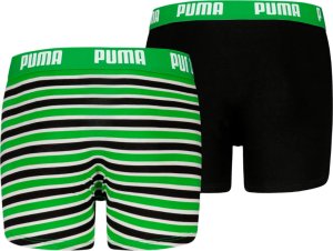 Puma Bokserki dla dzieci Everyday Striped 2 pak zielono-czarne 938970 03 152cm 2