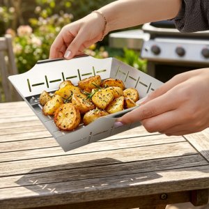 Vilde Koszyk do grillowania stalowy perforowany 27x23x5 cm (5900670122444) 9