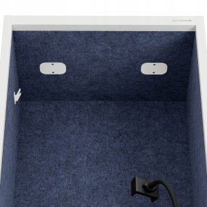 Jan Nowak Kabina akustyczna biurowa z siedziskiem i portem USB-C korpus biały / siedzisko granatowe, 600 mm: SALLY MentalBox (5907367503777) 3