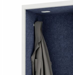 Jan Nowak Kabina akustyczna biurowa z siedziskiem i portem USB-C korpus biały / siedzisko granatowe, 600 mm: SALLY MentalBox (5907367503777) 5