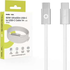 Kabel USB Mobile Origin 60W UltraSlim USB-C to USB-C Cable 1 m CB11 White (MO-USC-CB11-WHT) 6