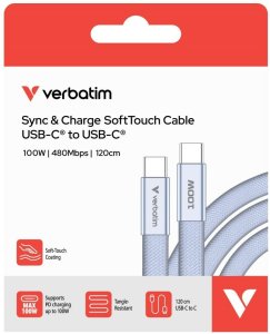 Kabel USB Verbatim USB-C - USB-C 1.2 m Fioletowy (30278) 3