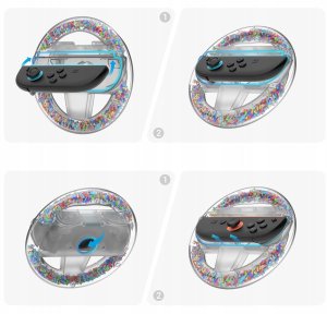 Kierownica JYS 2x Kierownica Na Joy-con Do Nintendo Switch 2 / Kolorowa Crystal Clear / / -ns2290-v2 (SB11933) 5