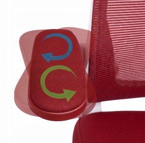 Krzesło biurowe Giosedio Ergonomiczny czerwony fotel biurowy regulowane podłokietniki BHP (FHX001) 4