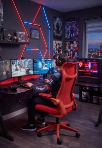 Krzesło biurowe Giosedio Ergonomiczny czerwony fotel biurowy regulowane podłokietniki BHP (FHX001) 8