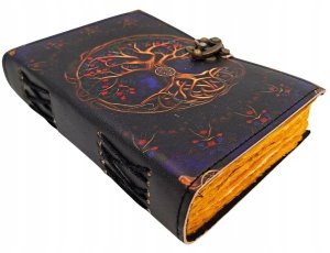 Geepap Oy Notes Skórzany Vintage Retro 200 stron - Skóra Kozia - Drzewo Życia - AH18 3