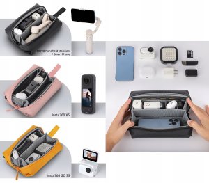 Torba SunnyLife Etui Futerał Organizer Case Do Dji Osmo Pocket 3 / Insta360 X5 / Go 3s / B018-p / Różowy (SB11968) 4