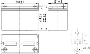 MWPower Akumulator żelowy 12V 100Ah MWS 100-12 AGM MW POWER (5902135164082) 2