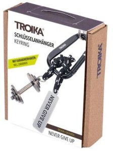 Troika Brelok Never Give Up, karabińczyk, metal, czarno-srebrny (TRKR24-09/BK) 2