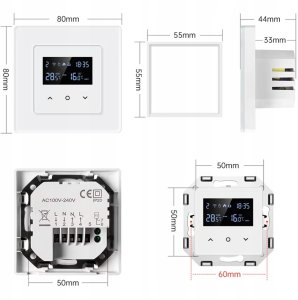 PSmart Inteligentny Termostat Obciążalny Ogrzewanie 16A Czarny ZigBee TUYA 12