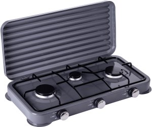 Unilight Kuchenka przenośna gazowa turystyczna campingowa 3 palniki 2x2,2kW 1x1,1kW (5904422426514) 2