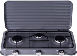 Unilight Kuchenka przenośna gazowa turystyczna campingowa 3 palniki 2x2,2kW 1x1,1kW (5904422426514) 5