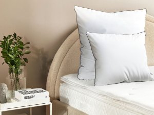 Beliani Poduszka PELISTER wysoka mikrofibra 50 x 60 cm biały (402068 Bel) 2