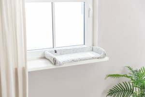 Trixie Calida, legowisko na parapet, dla kota, biało/szare, 60 × 25 cm, z wkładką odbijającą ciepło (TX-384005) 9