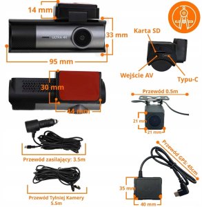 Wideorejestrator ORLLO Kamera samochodowa RX-700 PRO 4K DUAL 7