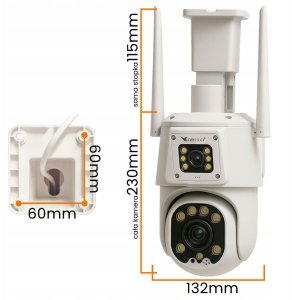 Kamera IP ORLLO WIFI 4G SIM TZ8 4K obrotowa z panelem słonecznym 2 obiektywy 7