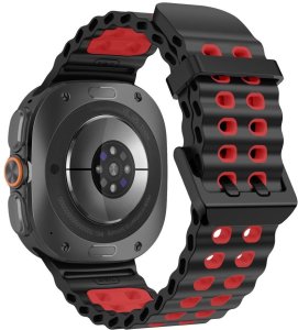 4kom.pl TECH-PROTECT ICONBAND PRO SAMSUNG GALAXY WATCH ULTRA 1 / 2 2024-2026 (47 MM) Black/Red (5906302325887) 2