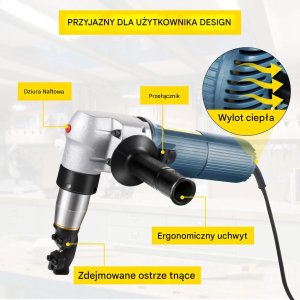 Erdi Nożyce elektryczne do metalu 625W 1000RPM do stali aluminium plastik 4