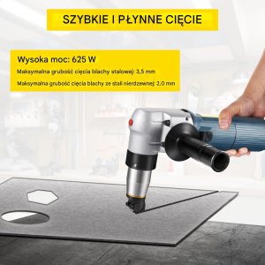 Erdi Nożyce elektryczne do metalu 625W 1000RPM do stali aluminium plastik 7