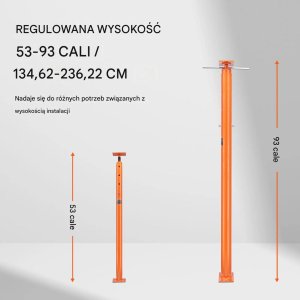Kita Podpora stropowa regulowana 8164 kg 135-236cm stalowa do poziomowania 4