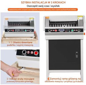 VeroTech Gilotyna do papieru elektryczna 450 mm 18 cali heavy duty biuro 4