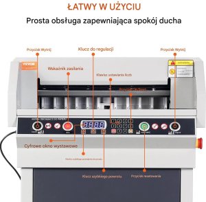 VeroTech Gilotyna do papieru elektryczna 450 mm 18 cali heavy duty biuro 6