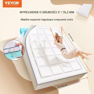 Mollyflex Topper materac nawierzchniowy memory foam 7,6 cm 152x203 cm komfort snu 4