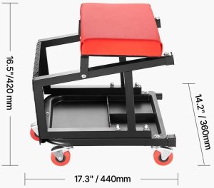 Lumarko Taboret warsztatowy na kółkach 136 kg obrotowy 360 z półką do garażu 2