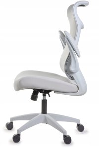 Krzesło biurowe Giosedio Ergonomiczny wygodny szary fotel biurowy, regulowane podłokietniki BHP siwy 13