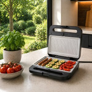 Opiekacz Webber Toster grill gofrownica 3W1 1000W ceramiczne płyty wyjmowane INOX (05SR3) 3