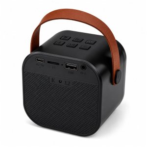 Głośnik Lean Zestaw Do Karaoke Głośnik Bluetooth Dwa Mikrofony Światła LED Czarny 4