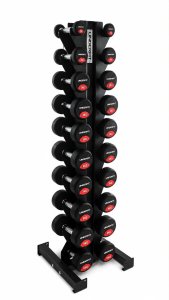 UNDERFIT Zestaw hantli gumowanych 1-10 kg ze stojakiem pionowym 10 par UNDERFIT 2