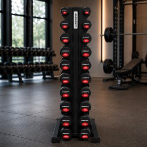 UNDERFIT Zestaw hantli gumowanych 1-10 kg ze stojakiem pionowym 10 par UNDERFIT 3