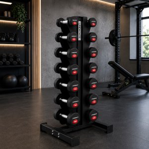 UNDERFIT Zestaw hantli gumowanych 1-8 kg ze stojakiem pionowym 8 par UNDERFIT 12