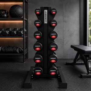 UNDERFIT Zestaw hantli gumowanych 1-6 kg ze stojakiem pionowym 6 par UNDERFIT 11