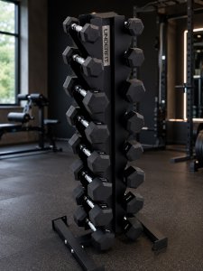 UNDERFIT Zestaw Hantli HEX 1-8 kg ze stojakiem pionowym 8 Par UNDERFIT 3