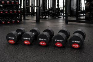 UNDERFIT Zestaw hantli gumowanych 27,537,5 kg UNDERFIT 5 par (325 kg) 3