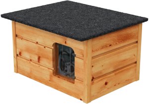 QLS Buda dla kota psa domek ocieplany budka drewniana TIK 57x47 CM (08577) 3